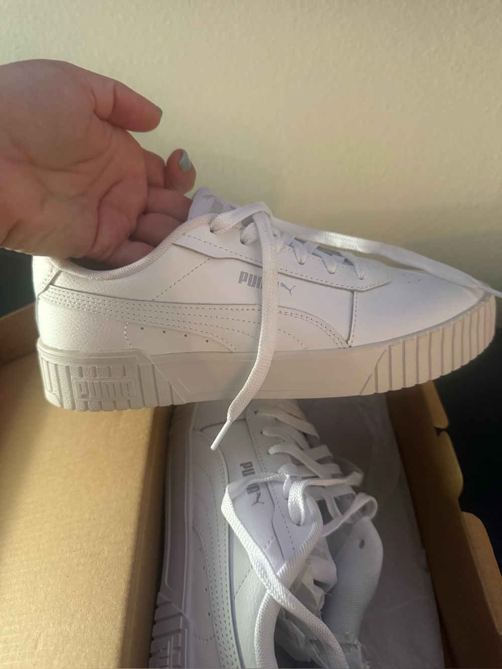 Puma White Low-Top Lace-Up Sneakers